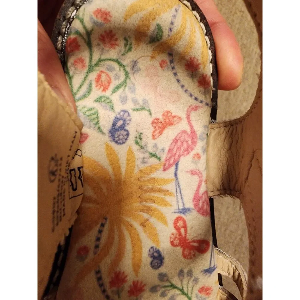 MINI BODEN Approx. Size 11 Gold Loop and Hook Strap Sandals GUC Spring Summer